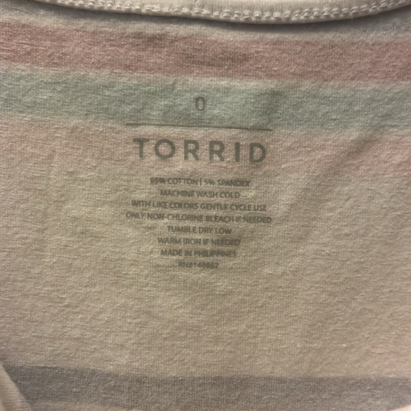 Torrid foxy wide strap Multicolor Striped tank Top size 0 - Picture 2 of 8